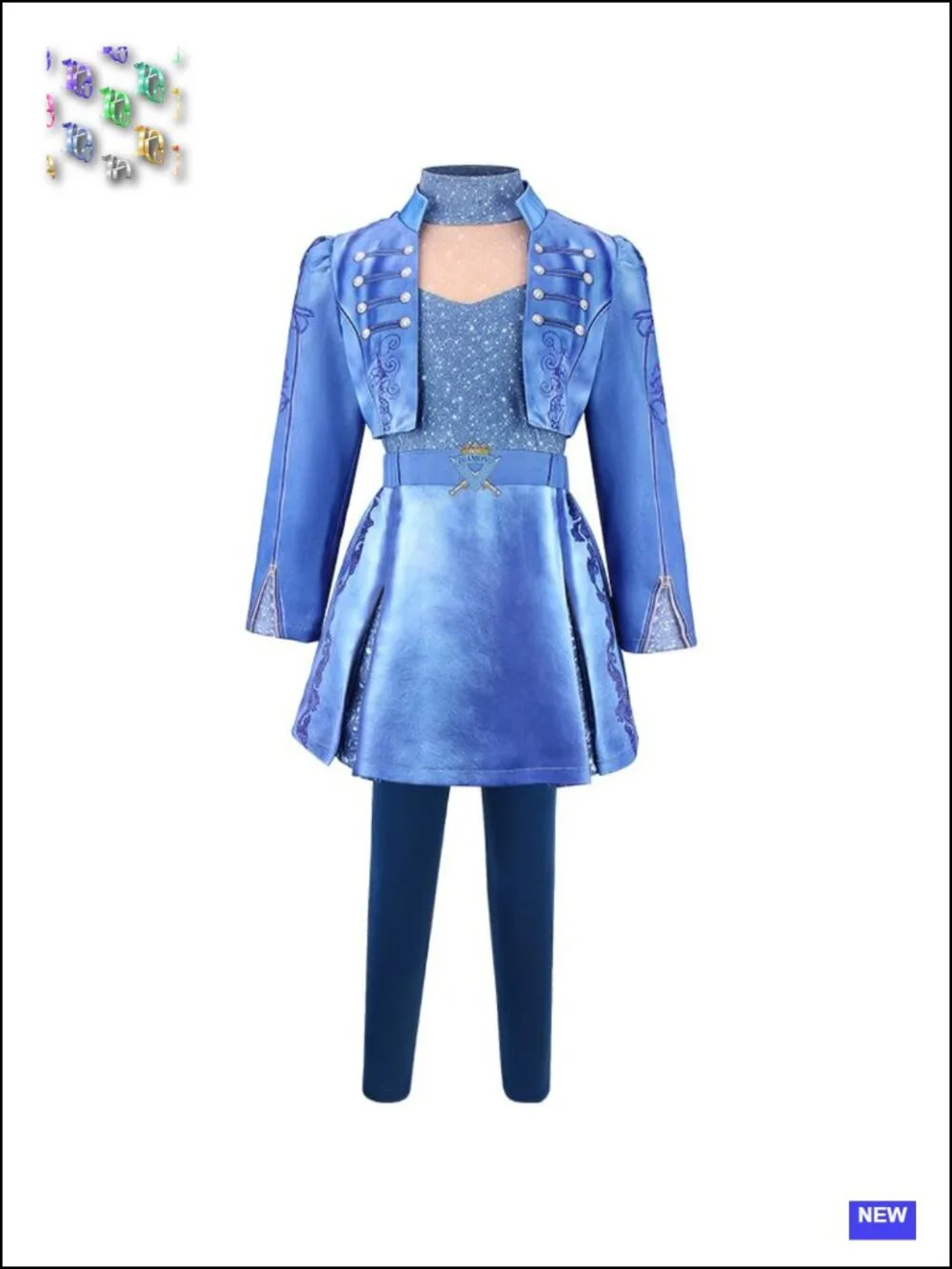 Girls Wonderland Chloe Costume 4PC Halloween Fancy Outfit Set